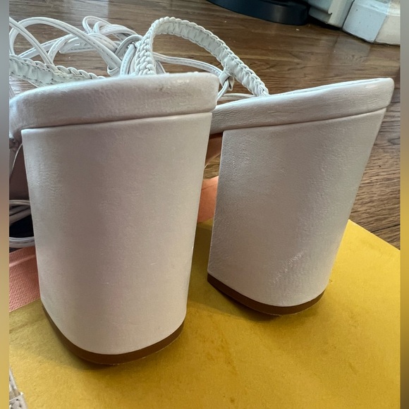 SCHUTZ White Braided Lace-Up Heels - Picture 9 of 15